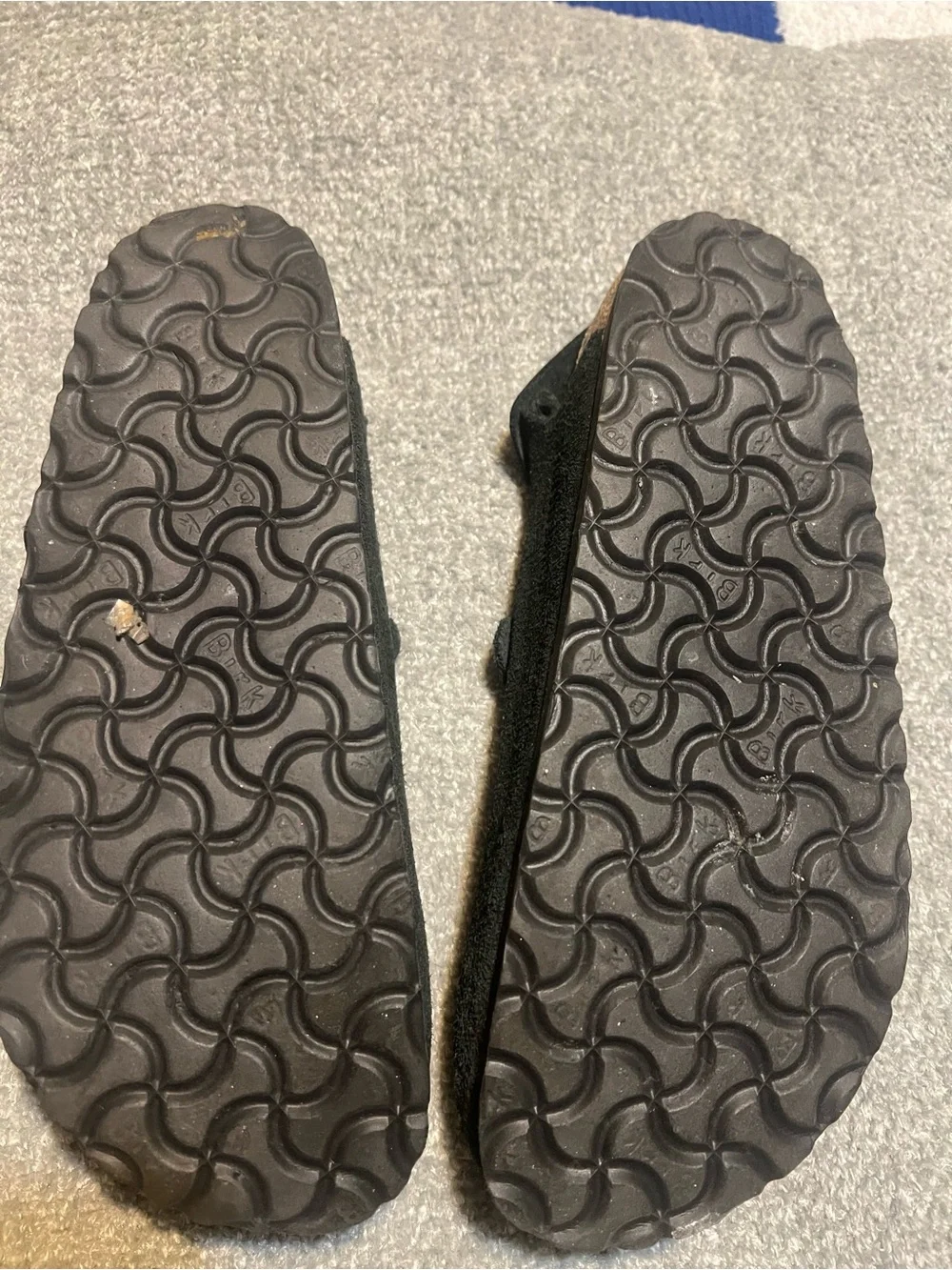 Birkenstock Black Suede Buckle Sandals